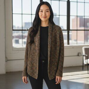 Anthropologie HWR Multicolor Wool/Alpaca Chunky Cardigan Sweater Size Medium